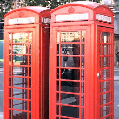 Telephone boxes, London UK